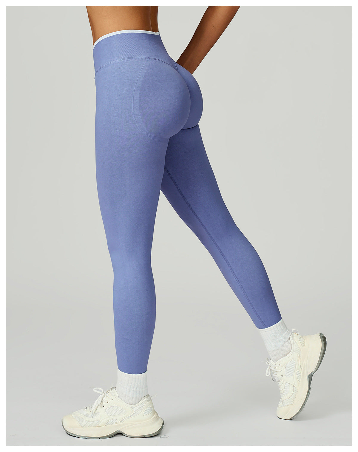 Seamless Yoga Trousers Contrast Color Binding High Waist Slim Trousers Sports Running Fitness Pants