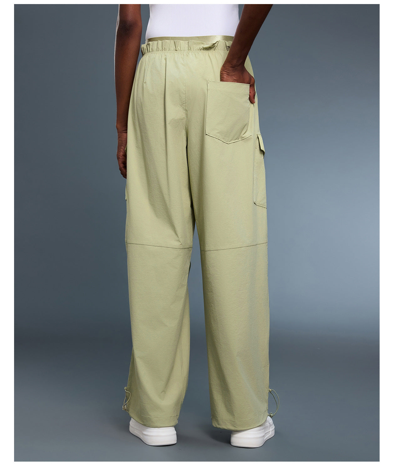Paratrooper Overalls Women Double Waist Head Straight Leg Ankle Banded Pants Quick Drying Breathable Casual Sports Trousers