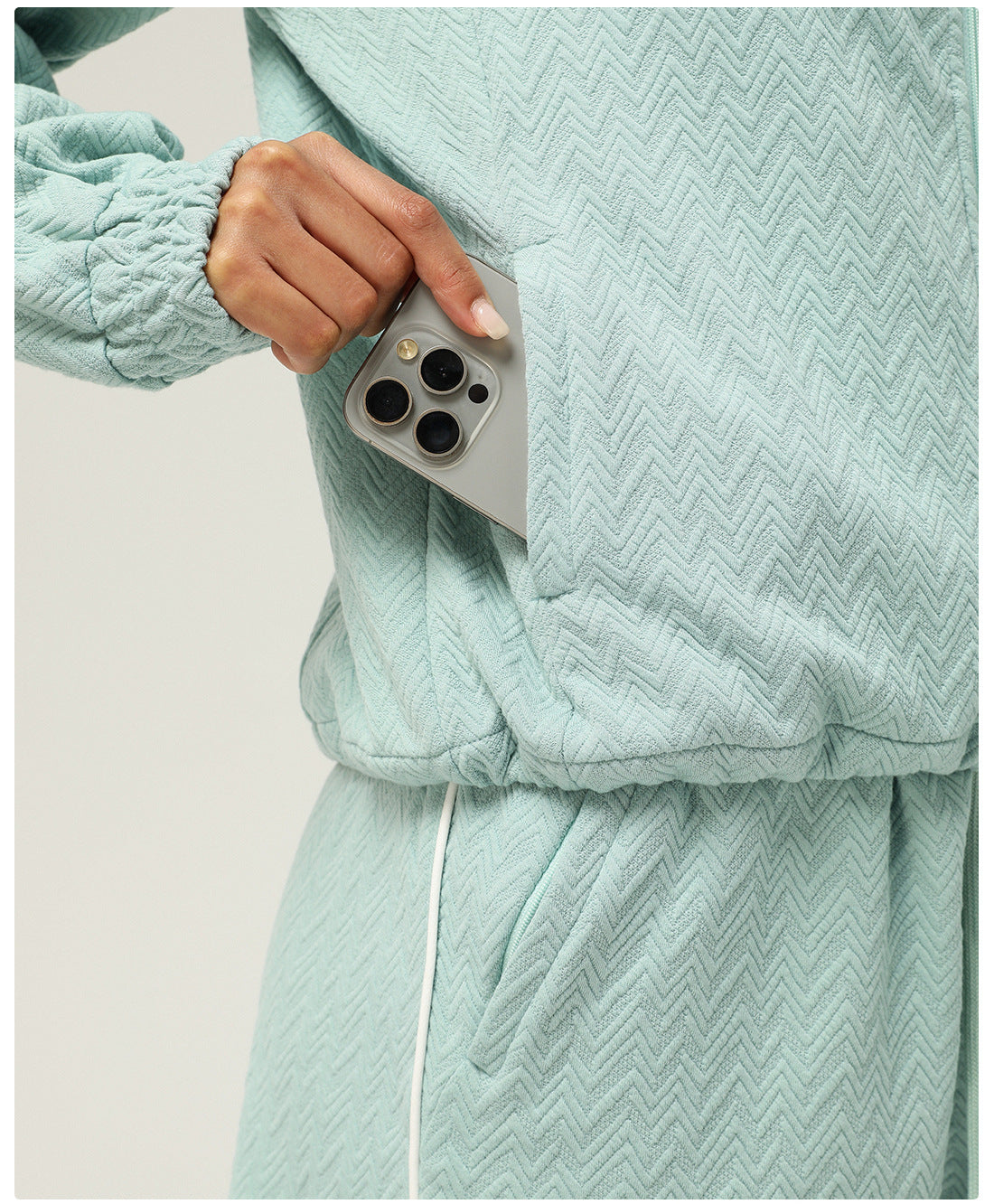 Texture Sports Long Sleeve Coat Shorts Casual Women Yoga Wear Two Piece Sets