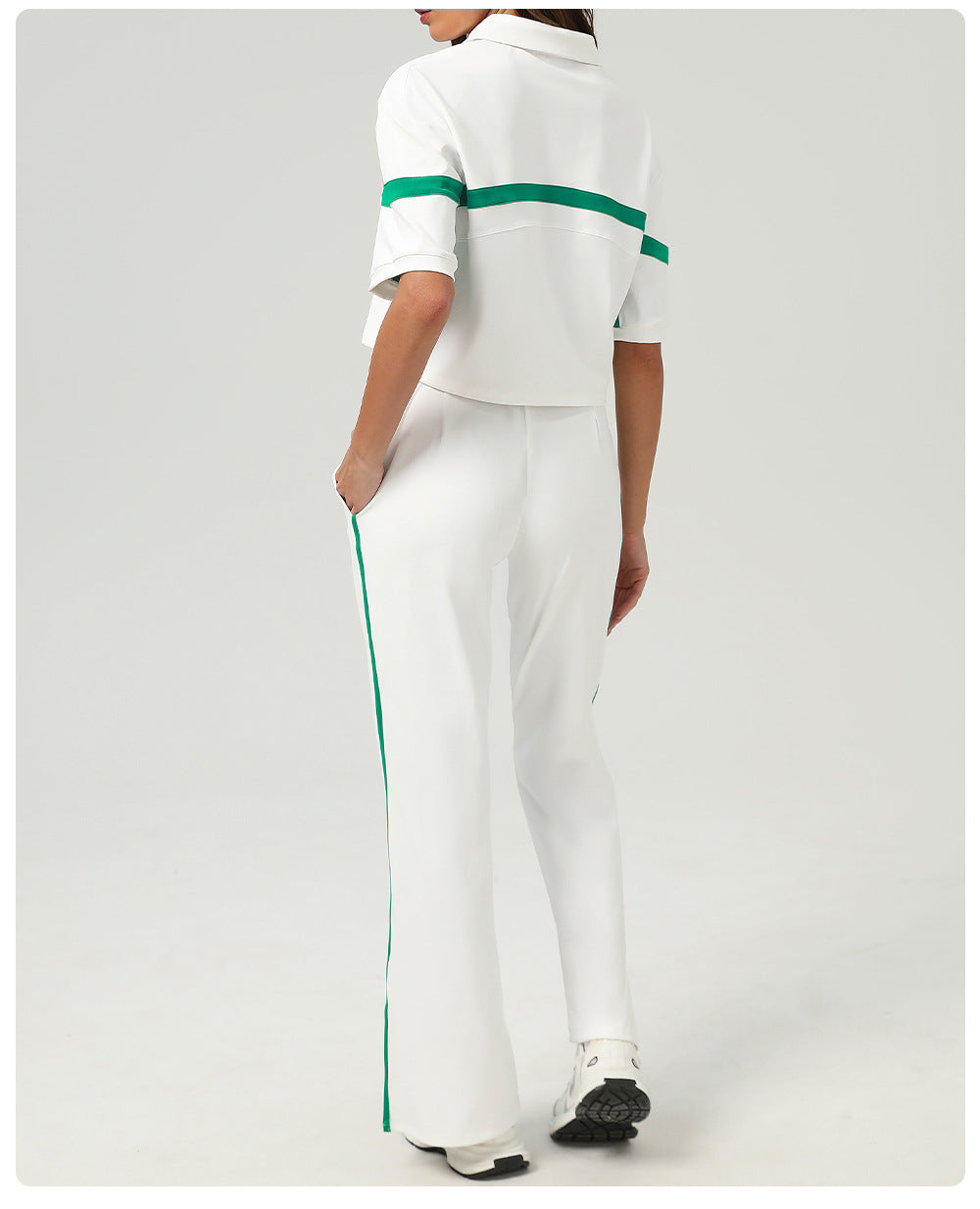 Tennis Sports Two Piece Sets Contrast Color Golf Apparel Suit Loose Casual Running Fitness Clothes
