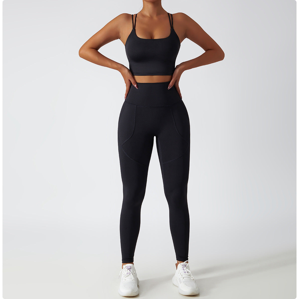 Sollinarry Sustainable Recycled Nude Feel Yoga Suit Summer Breathable Training Sports Suit Women High Waist Hip Lift Running Fitness Clothes
