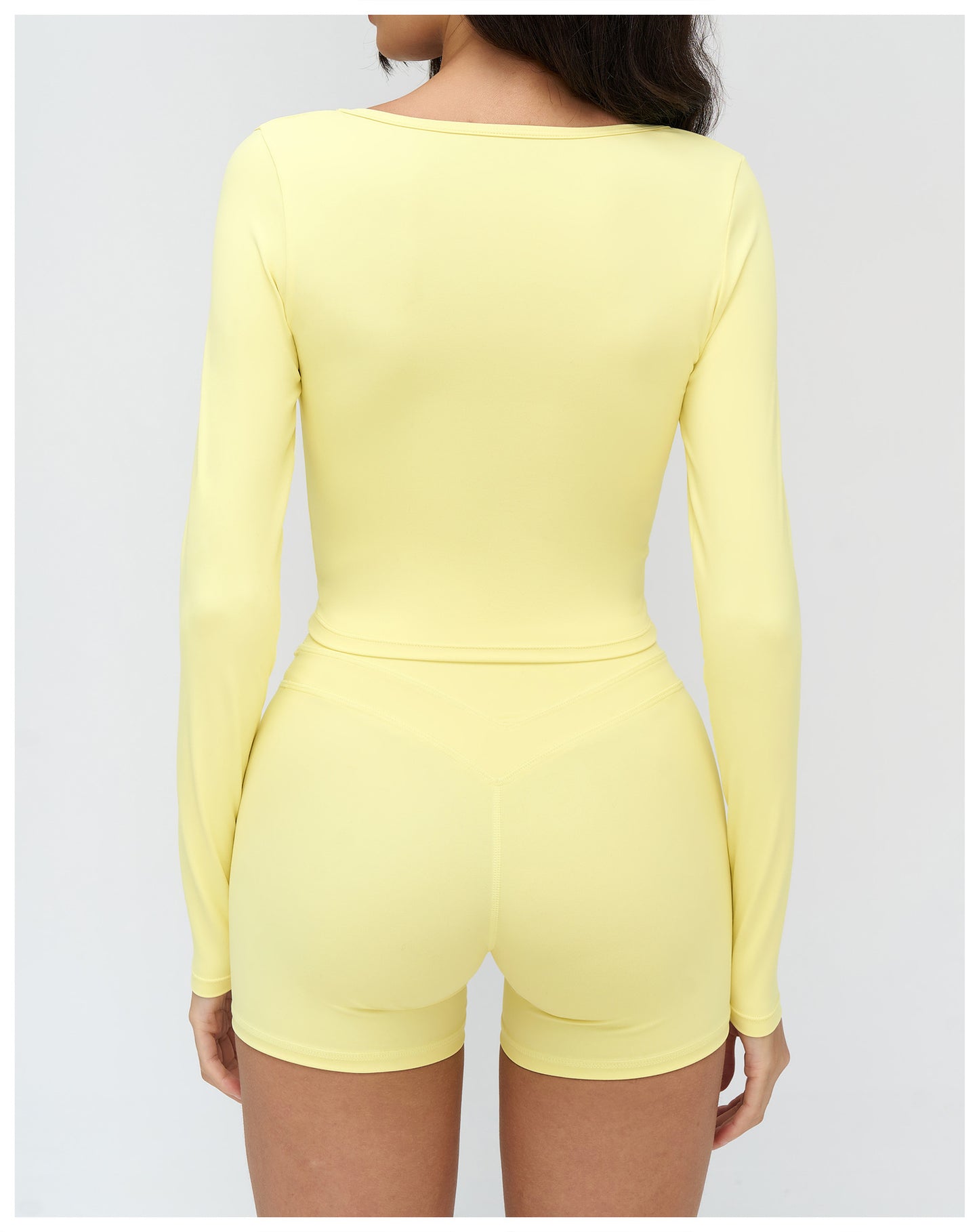 Brushed Yoga Long Sleeved V neck T shirt Tight Casual Yoga Clothes Outdoor Running Fitness Sports Top