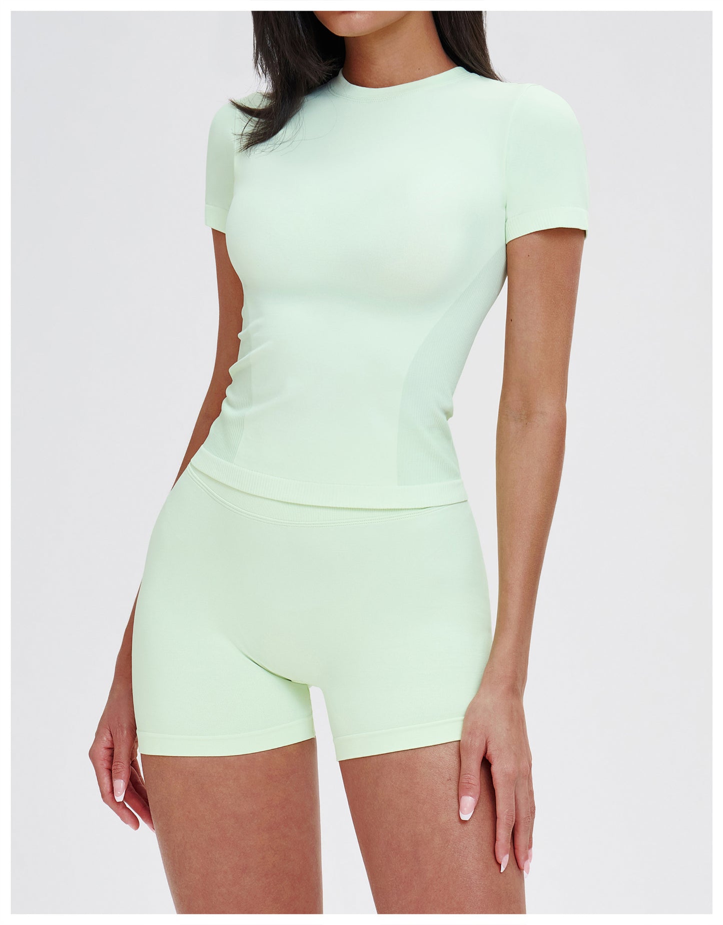 Seamless Yoga Short Sleeve round Neck Comfortable Sports Tight Yoga T shirt Outdoor Running Top