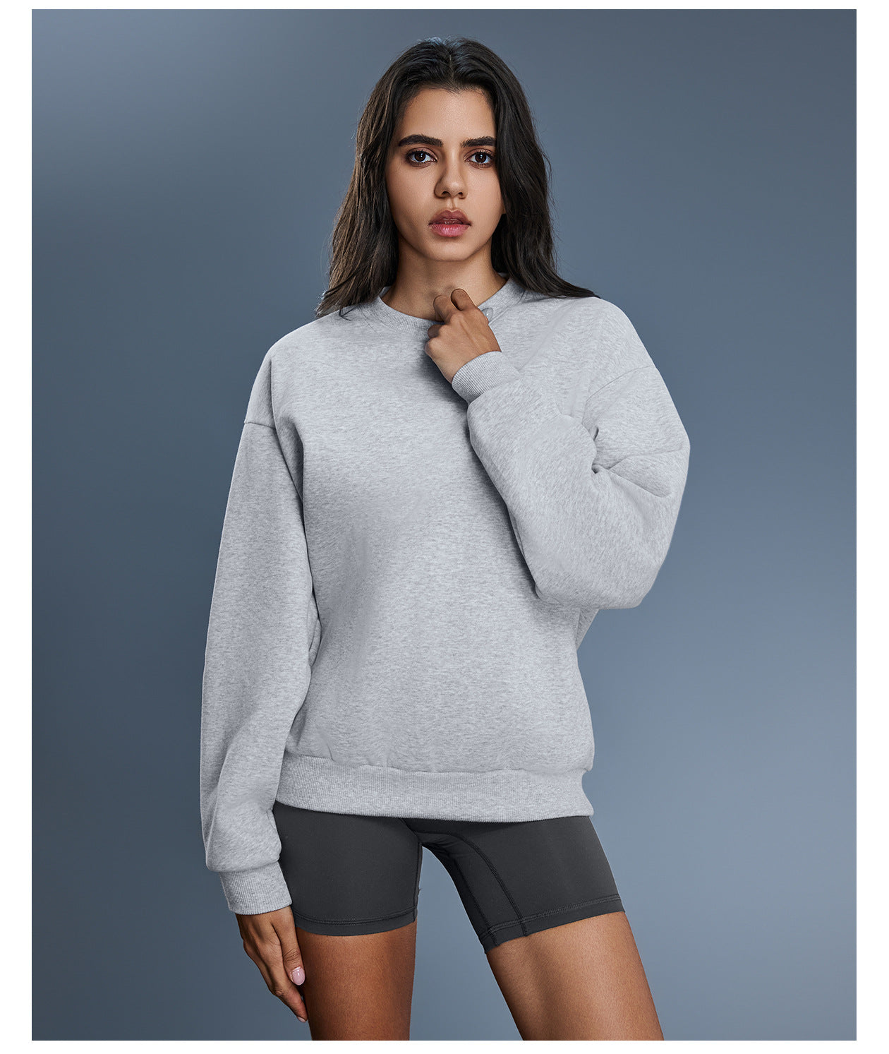 Autumn Winter Loose round Neck Sweater Women Idle Office Casual All Matching Warm Pullover Velvet Hoodie