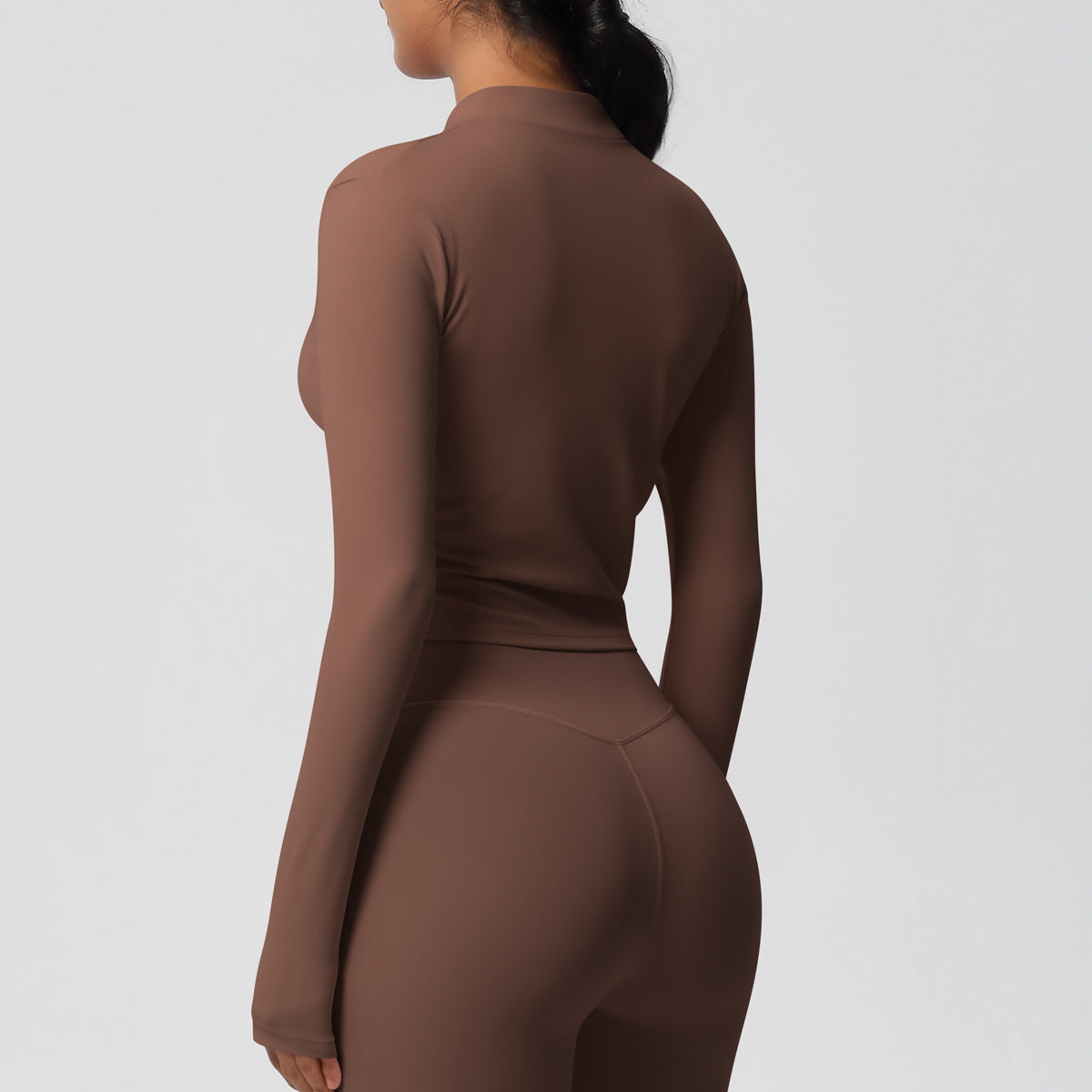 Nude Feel Sports Jacket Women Tight Training Workout Clothes Stand Collar Zipper Cardigan Nude Feel Yoga Clothes