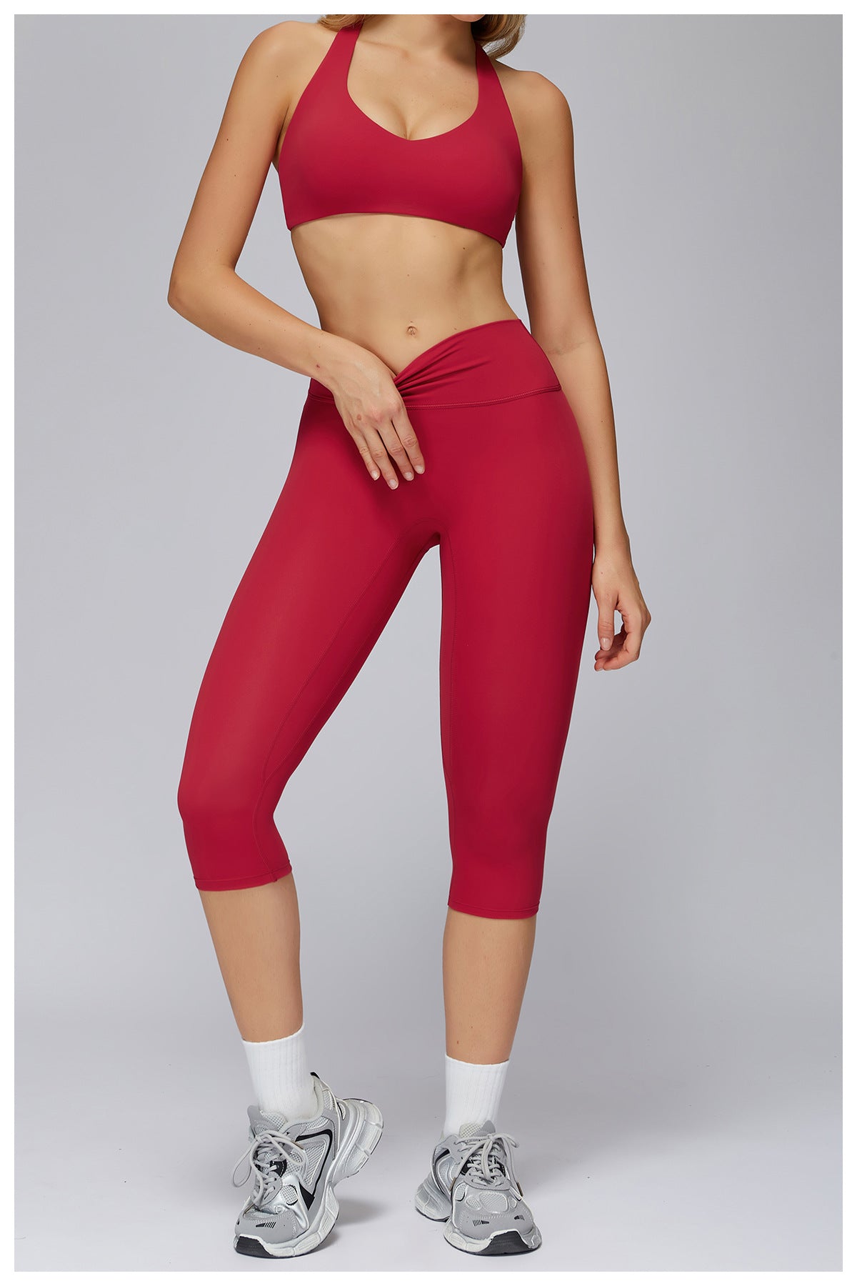 Arrival Brushed Yoga Knee Length Pants High Waist Quick Drying Skinny Slimming Middle Pants Running Outdoors Workout Clothes for Women