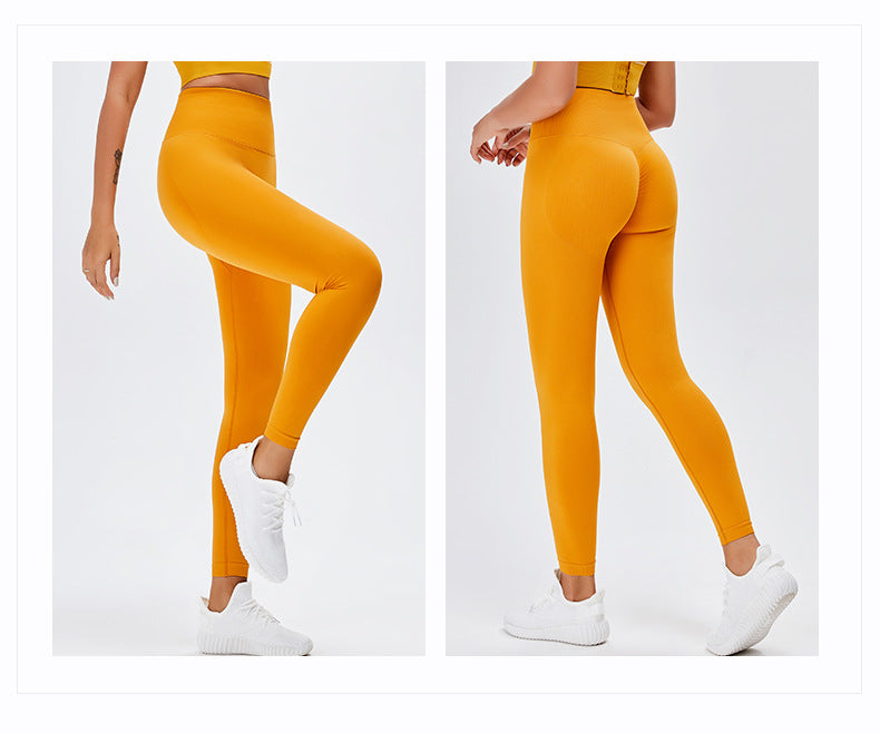 Seamless Yoga Pants Skinny Peach Hip Sports Pants Naked Women Sense High Waist Hip Lift Fitness Pants