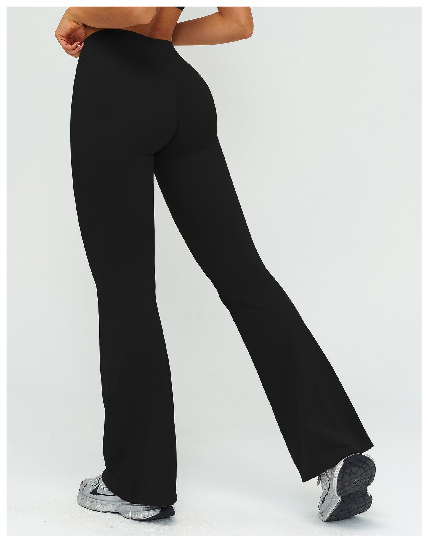 High Waist Pleated Bell Bottom Pants Brushed Wide Leg Pants Outdoor Casual Running Sports Bell Bottom Pants