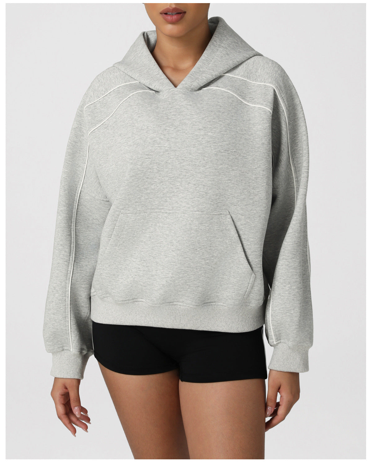 Autumn Winter Loose Thickened Casual Sports Sweater Outdoor Running Hooded Long Sleeve Dance Training Fitness Jacket
