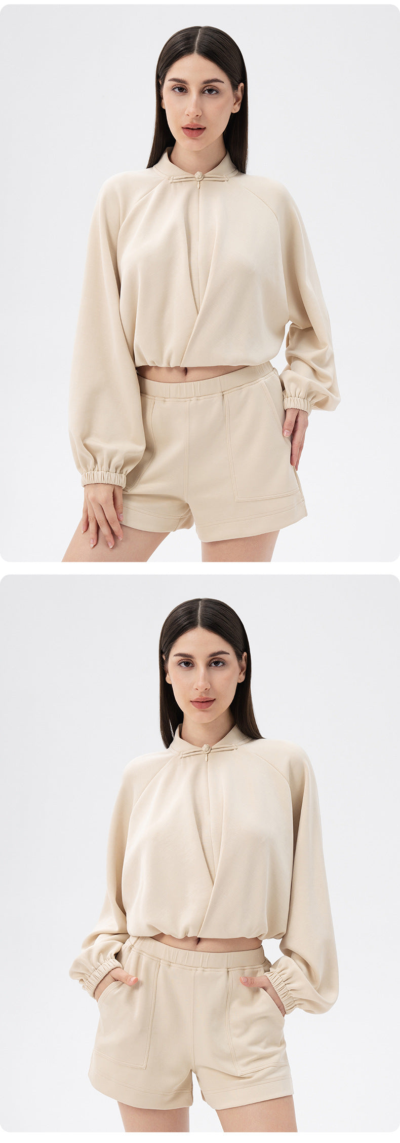 Women Autumn Winter Chinese Yoga Clothes Coat Modal Air Layer Loose Warm Running Fitness Sports Sweater