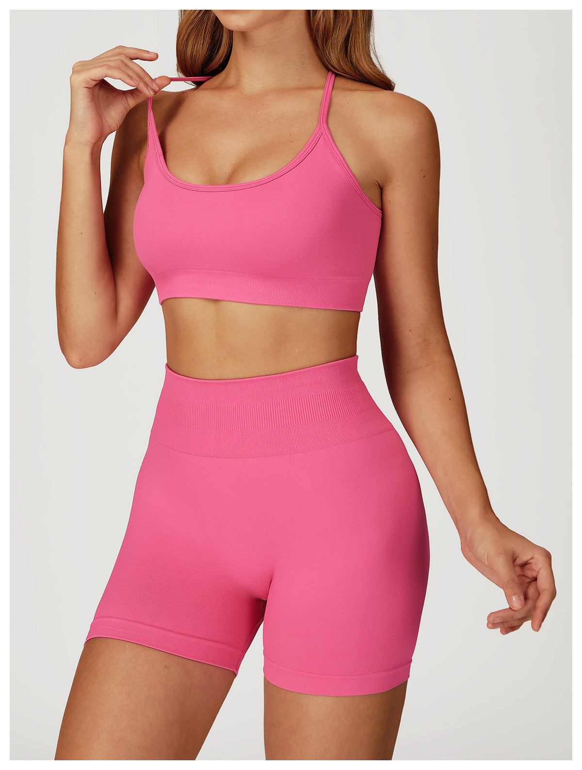 Seamless Yoga Shorts Women Summer High Waist Skinny Hip Raise Outdoor Sports Running Fitness