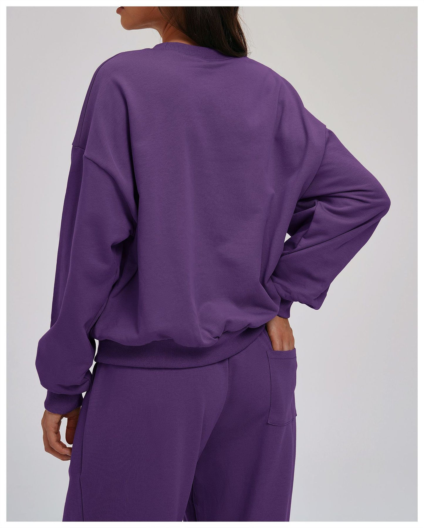 Comfortable round Neck Sweater Autumn Winter Long Sleeve Loose Casual Outdoor Top Outdoor Running Exercise Sweatshirt