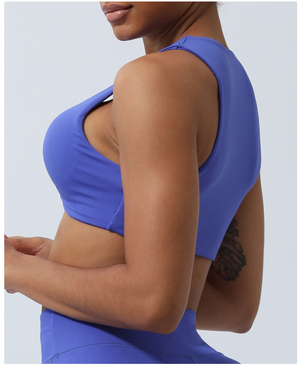 Twist Shockproof Push-up Yoga Bra Indoor Training Workout Bra Sports Vest with Chest Pad for Women