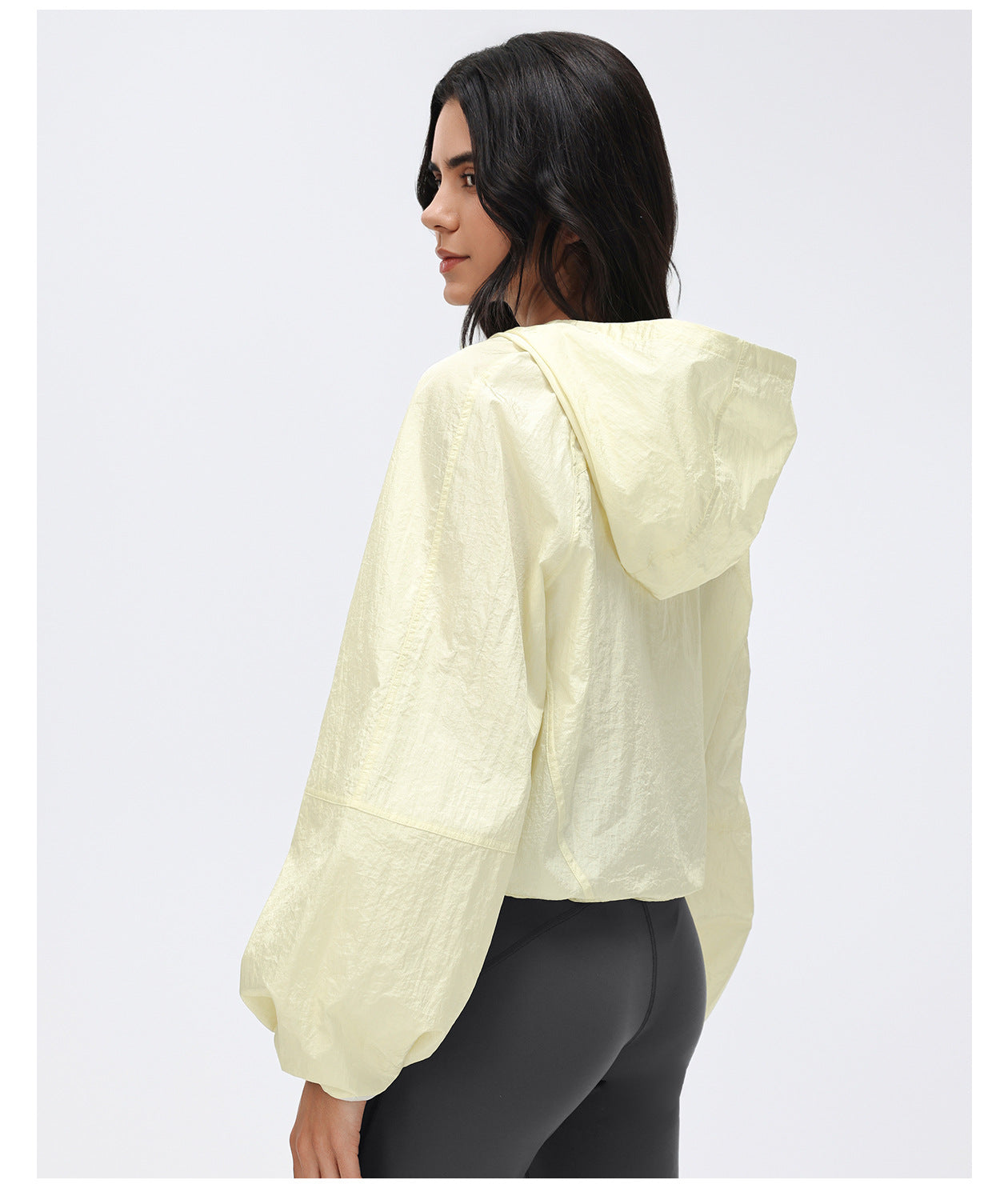 Spring Half Zipper Hooded Sports Windbreaker Women Short Loose All Match Outdoor Running Fitness Clothes Coat