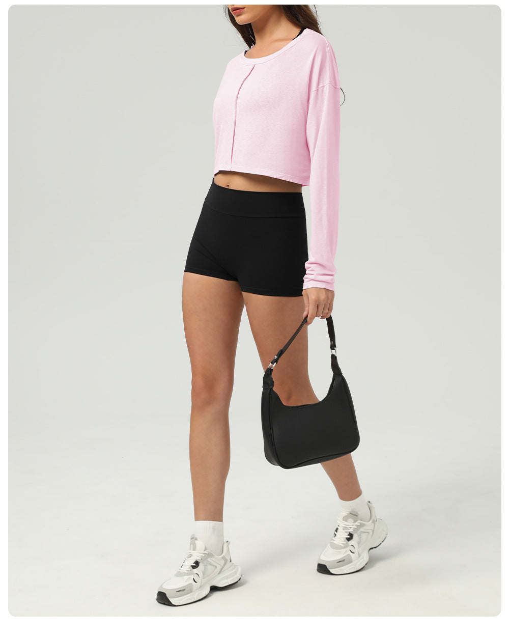 Fitness Sports Long Sleeved Top Women O neck Short Backless Outerwear Casual Long Sleeves Yoga Clothes Blouse