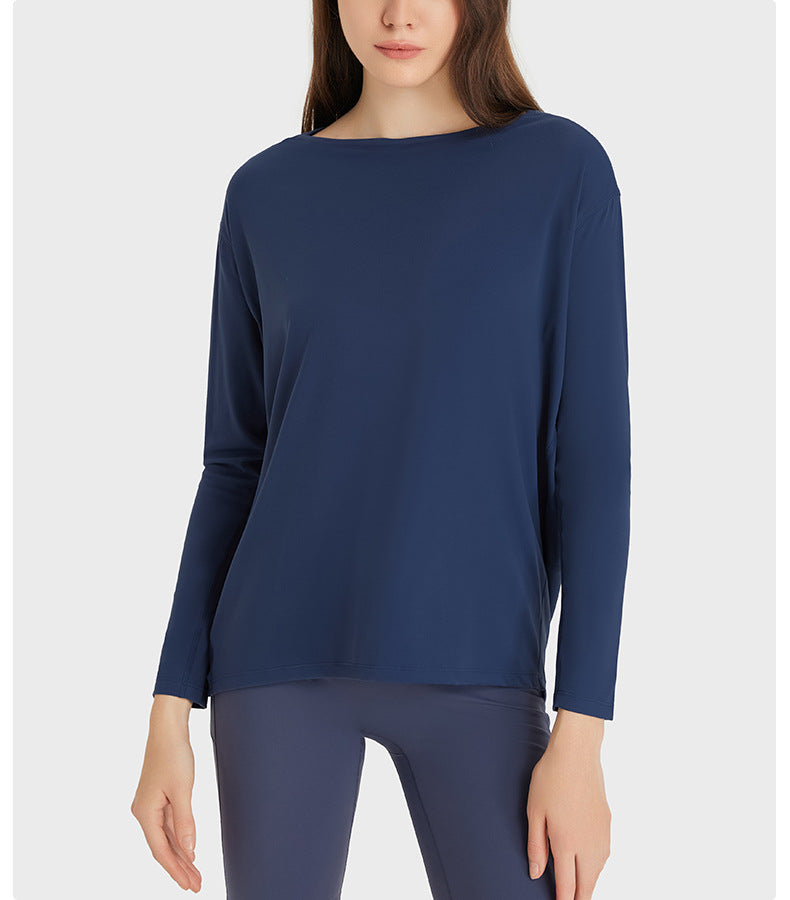 Arrival Double Sided Nude Feel Loose Long Sleeved Women Slim Fit Breathable Simple Women Training Fitness Yoga Wear