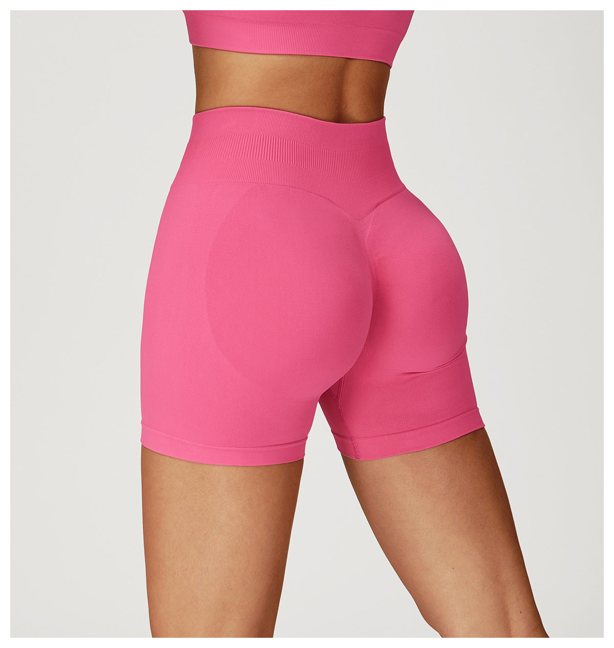 Seamless Yoga Shorts Women Summer High Waist Skinny Hip Raise Outdoor Sports Running Fitness