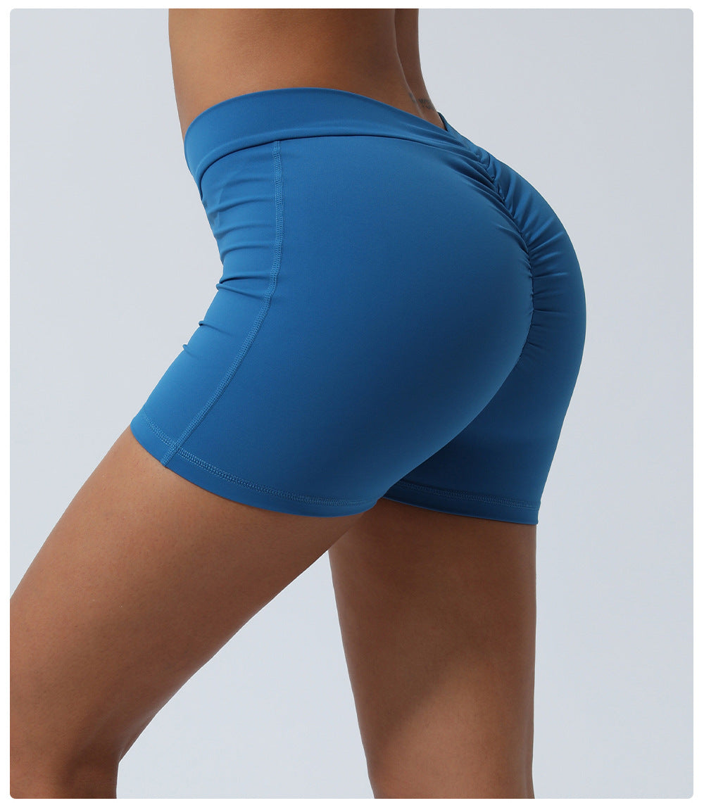 Arrival Cross V Waist Sports Shorts Peach Hip Raise Yoga Shorts Women without T Line Running Workout Shorts