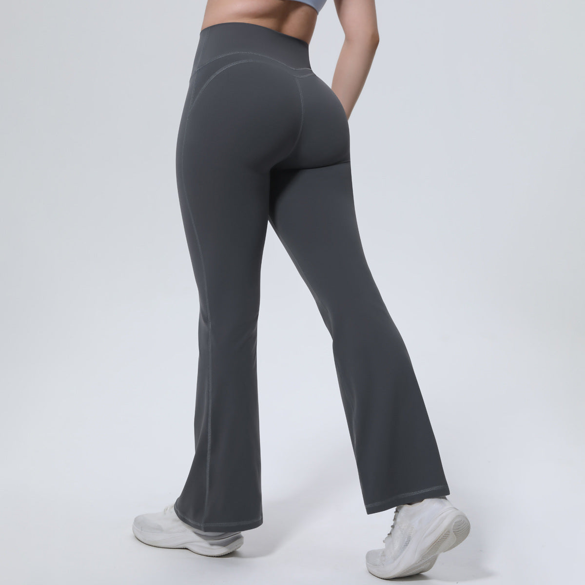 Classic Solid Color Skin-Friendly Bell Bottom Pants Yoga Pants Slim Fit Hip High Waist Elastic Training Wide Leg Pants Fitness Pants