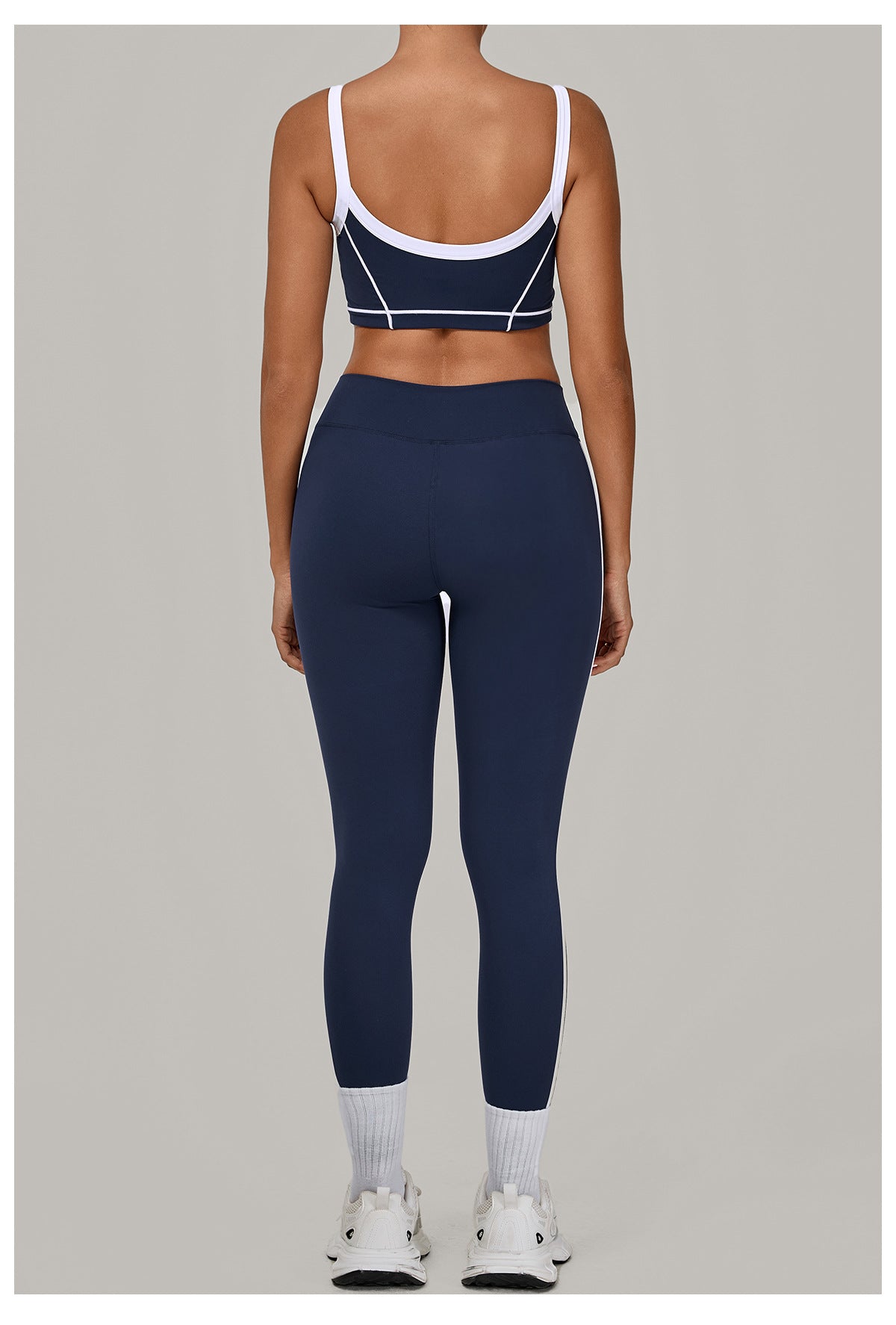 Autumn Sand Color Contrast Patchwork Yoga Suit Skinny Slimming Outdoor Sports Running Fitness Two Piece Sets
