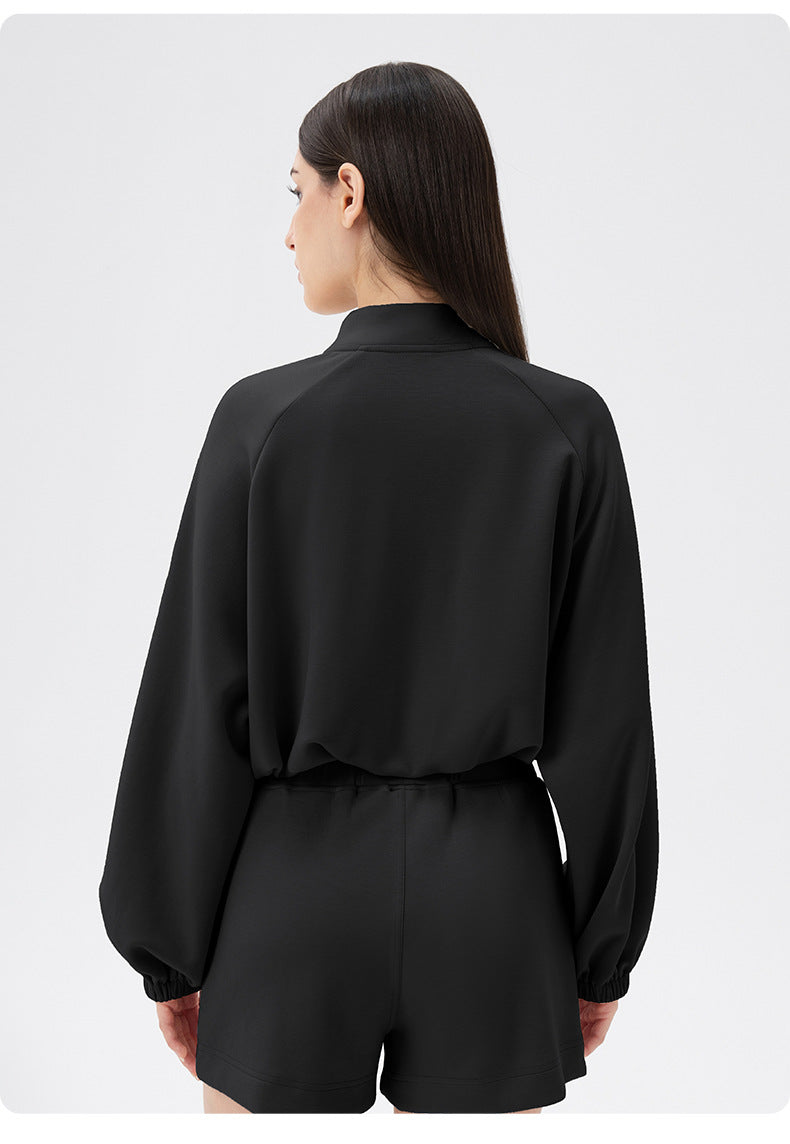 Women Autumn Winter Chinese Yoga Clothes Coat Modal Air Layer Loose Warm Running Fitness Sports Sweater