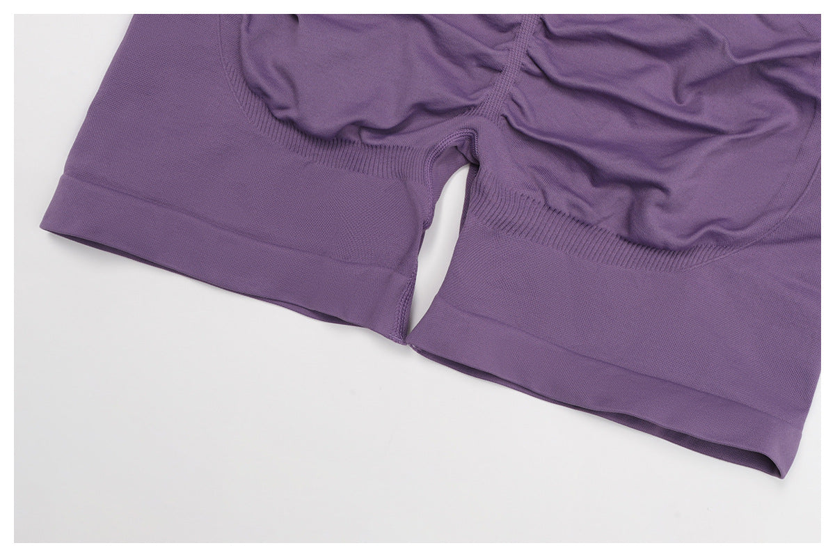 Sollinarry Seamless Knitted Tight Yoga Shorts Women V Shaped Waist Outer Wear Running Sports Quick Drying Fitness Pants