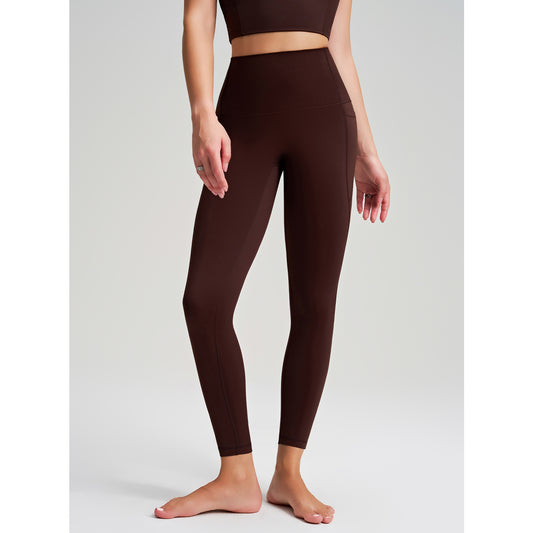 Nude Feel Yoga Butt Lift Underwear Peach Hip High Elastic Tights with Pockets Running Yoga Pants Women