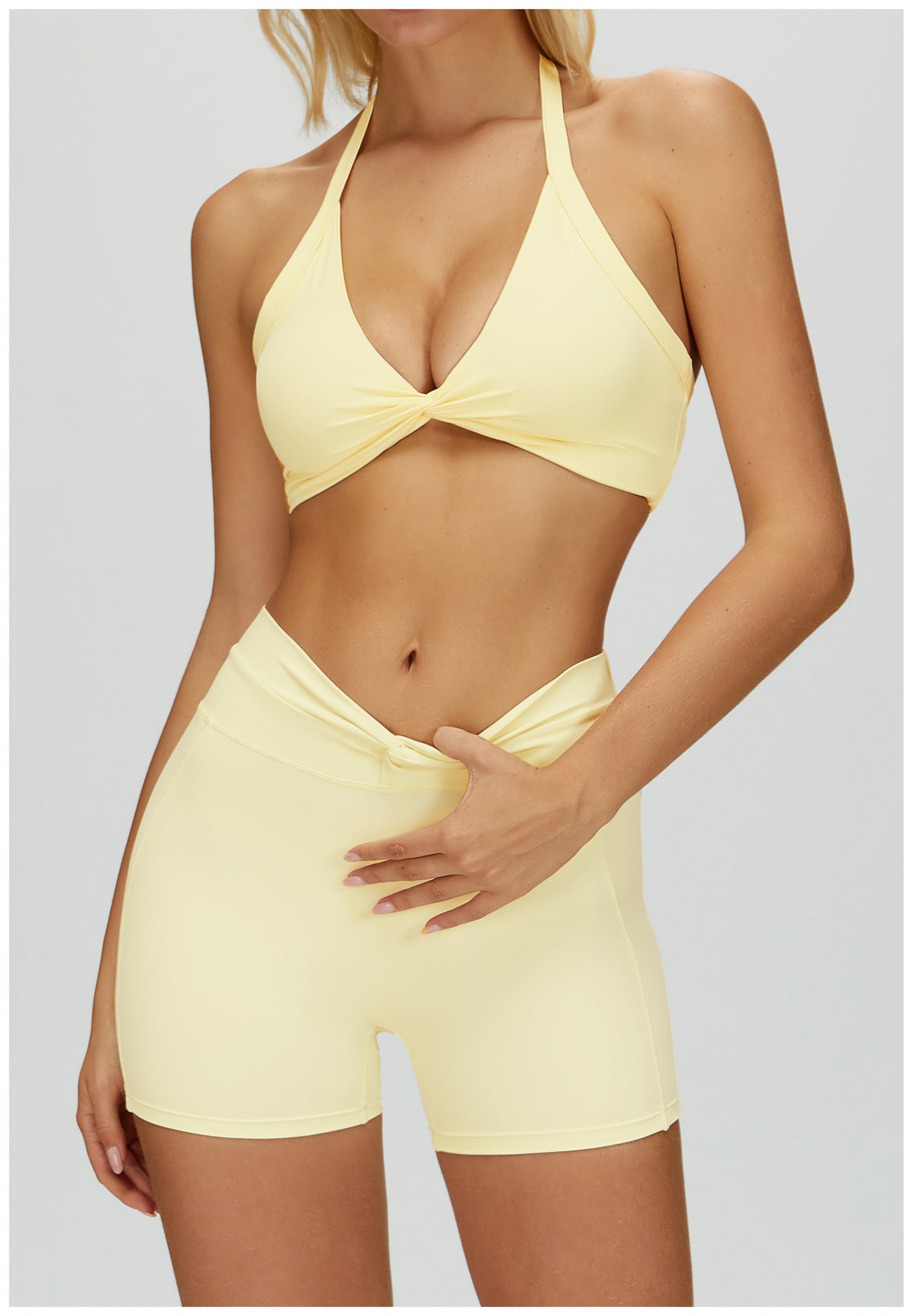 Nude Feel Halter Yoga Bra Generous Beauty Back Skinny Sports Bra Running Workout Underwear
