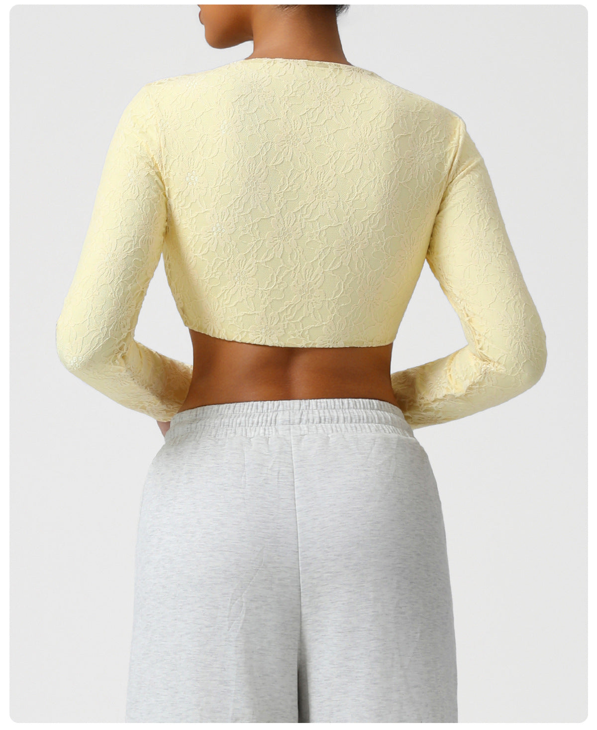 Sexy Lace Casual Top Autumn Square Collar Short Nude Feel Exercise Yoga Clothes Long Sleeve T shirt