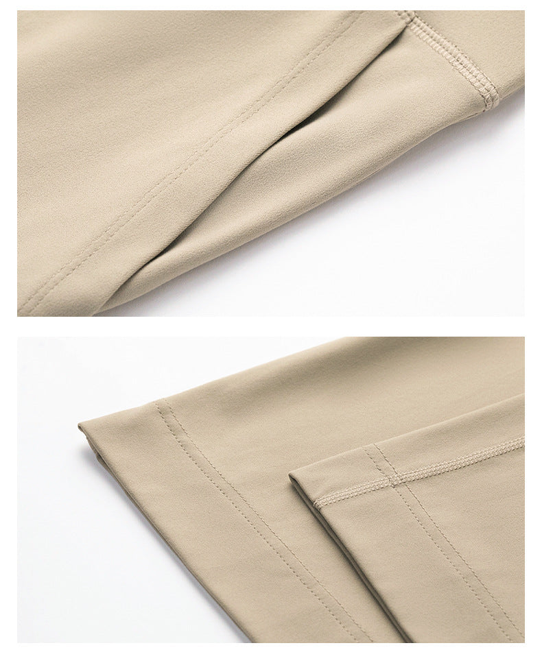 Large Pocket Quick Drying Track Pants Loose High Elastic Drawstring Wide Leg Yoga Pants Drooping Straight Spring Autumn Breathable Casual Pants