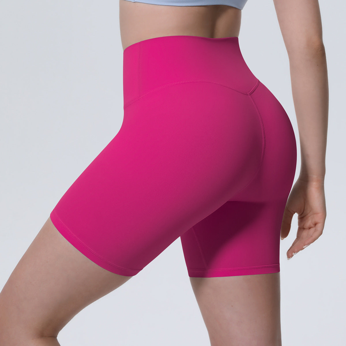 Nude Feel Yoga Pants Women High Waist Breathable Belly Contracting Fitness Shorts Peach Hip Tight Exercise Shorts