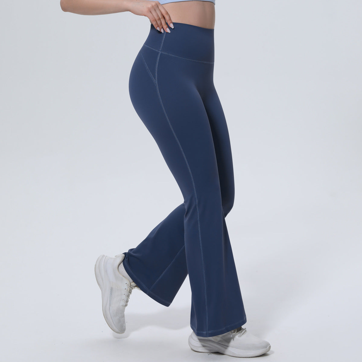 Classic Solid Color Skin-Friendly Bell Bottom Pants Yoga Pants Slim Fit Hip High Waist Elastic Training Wide Leg Pants Fitness Pants