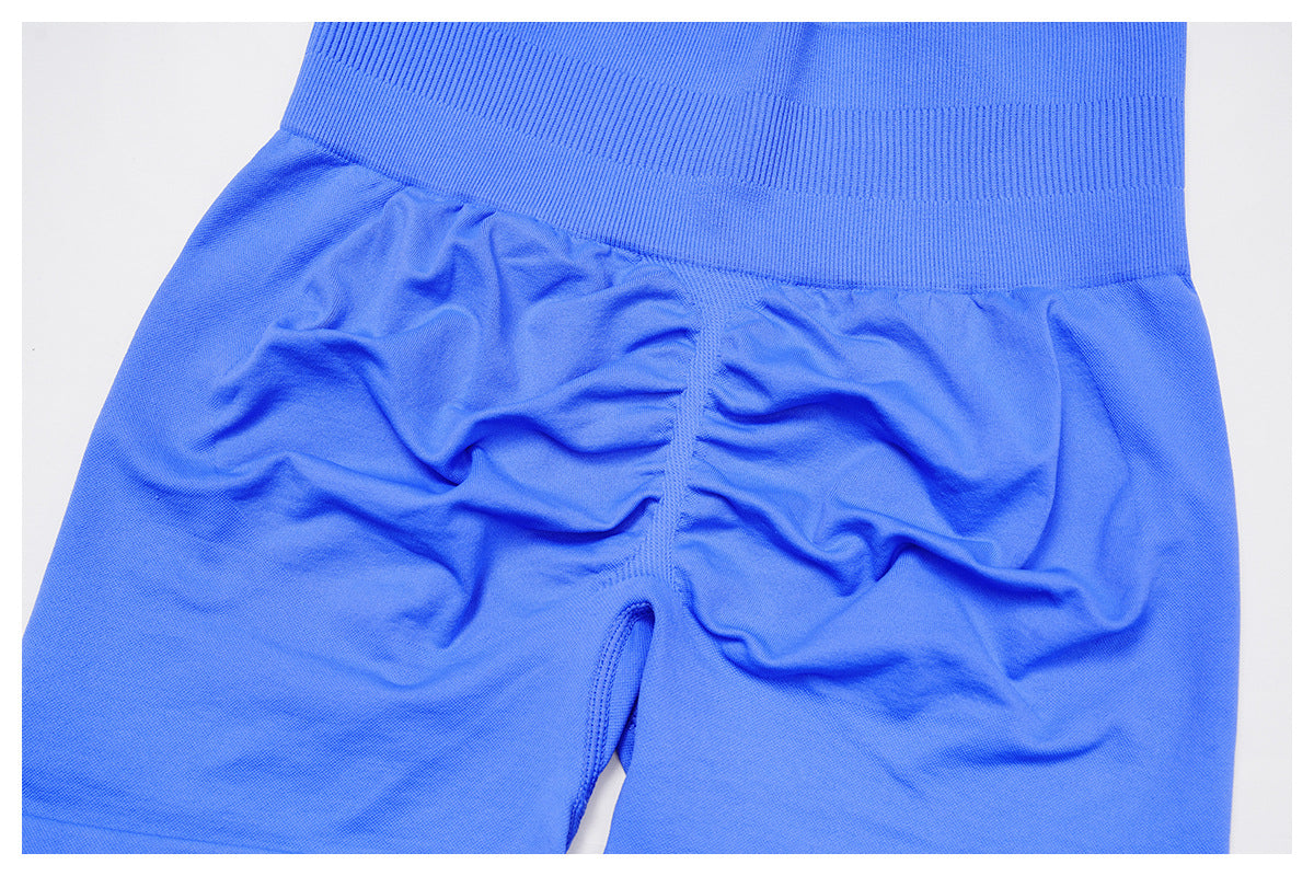 Seamless Yoga Shorts Women Summer High Waist Skinny Hip Raise Outdoor Sports Running Fitness