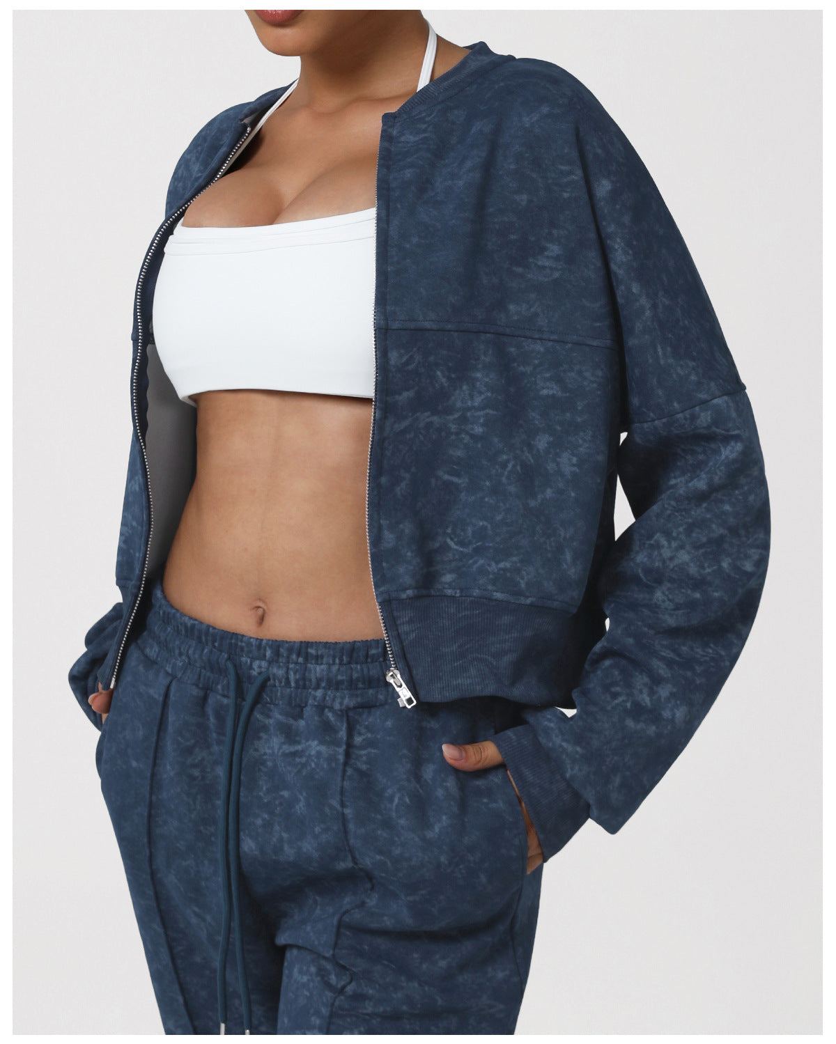 Printed Sport Cardigan Sweater Women Autumn Winter Zipped Stand Collar Coat Outdoor Running Fitness Clothes