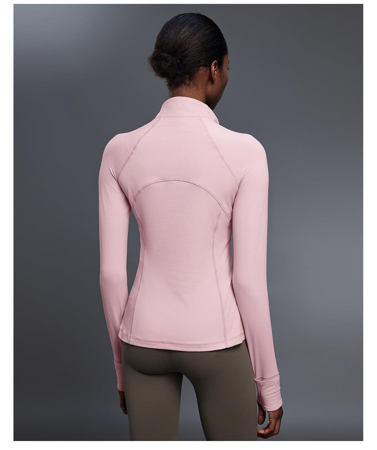 Autumn Half Long Sleeve Zipper Yoga Clothes Stand up Collar Slim Fit Slimming Workout Top Running Sports T shirts