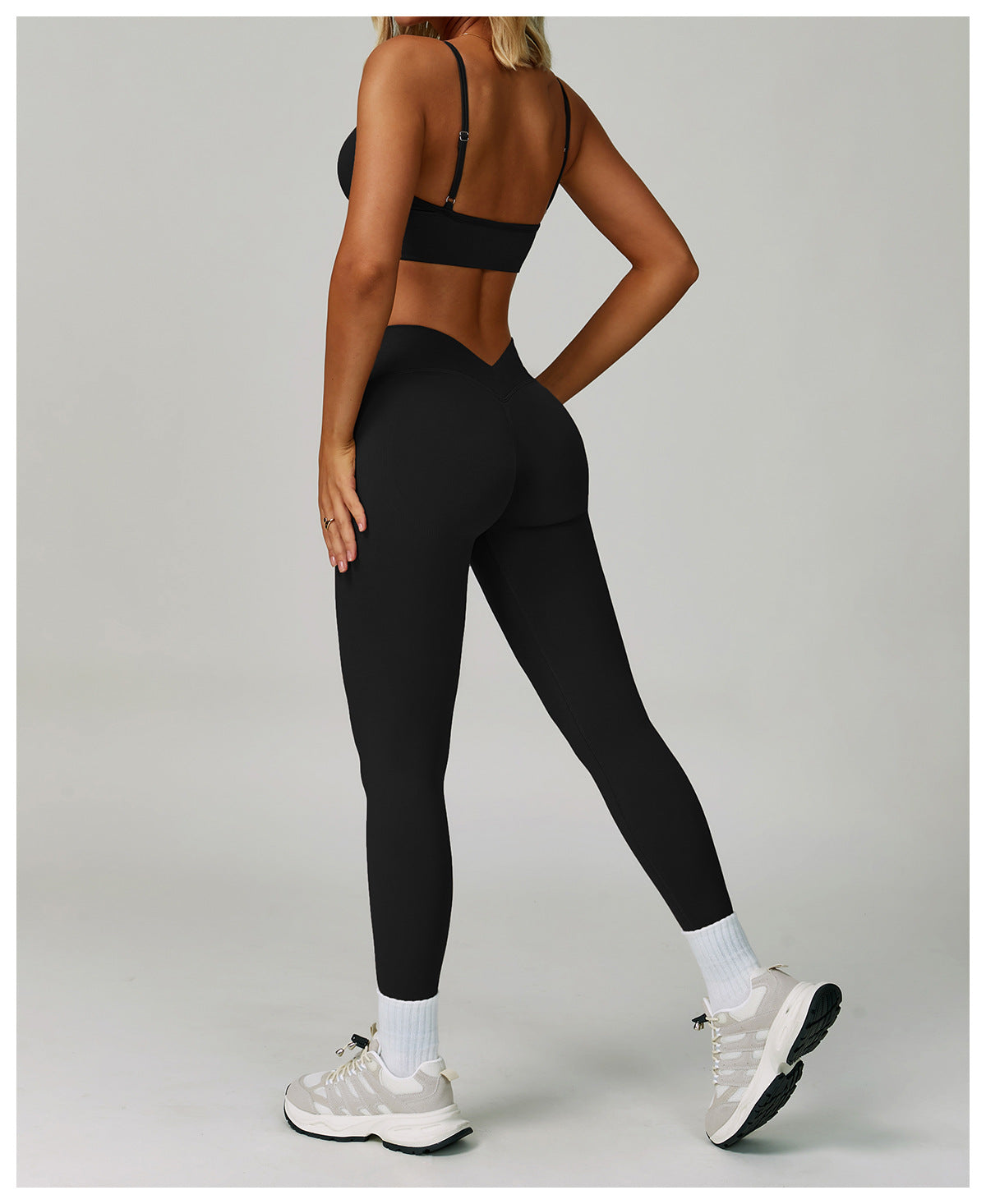 Sollinarry Peach Hip Seamless Yoga Pants V Skinny Slimming Running Sports Quick Drying Fitness Trousers