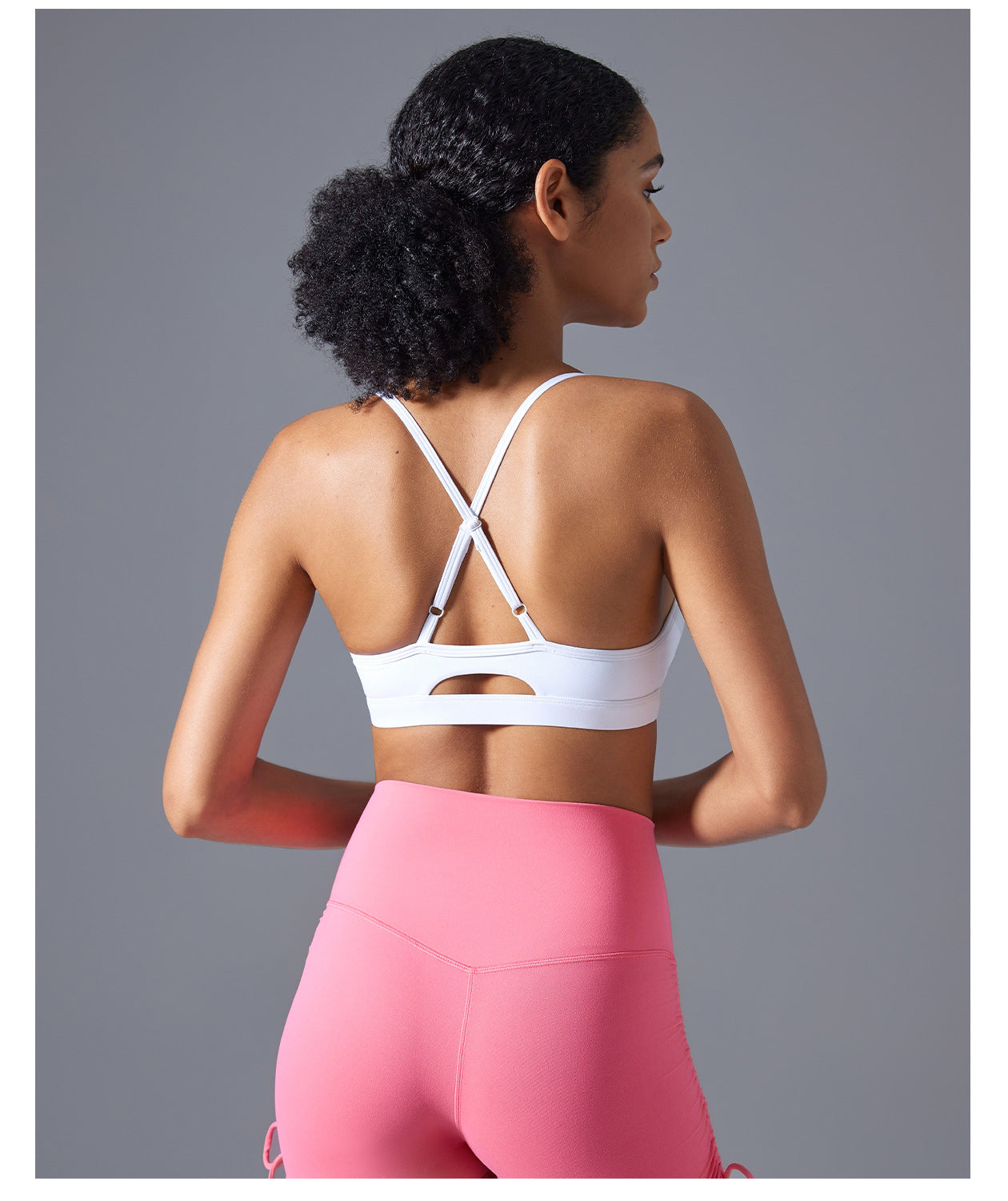 Adjustable Shoulder Strap Beauty Back Exercise Underwear Women Running Shockproof Workout Bra Nude Feel Yoga