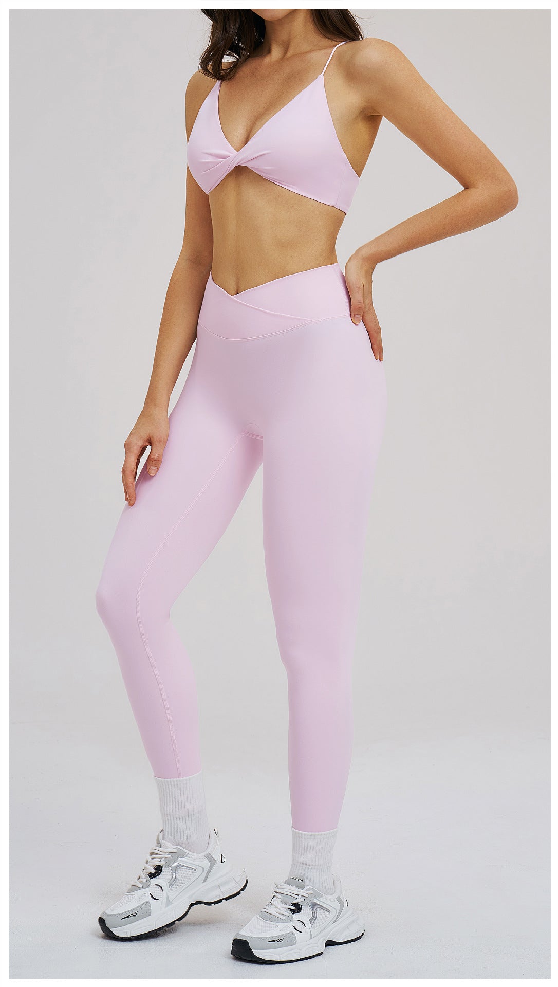 Yoga Brushed Thin Belt Beauty Back Body Hugging Outdoor Running Exercise Sports Two Piece Sets