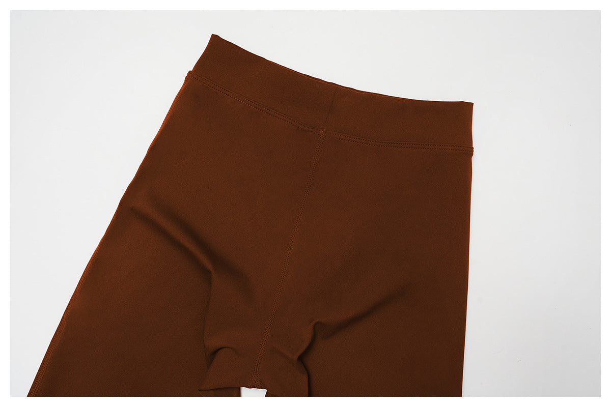 Brushed Sports Trousers High Waist Tight Wide Leg Slimming Bell Bottom Pants Sports Running Fitness Clothes