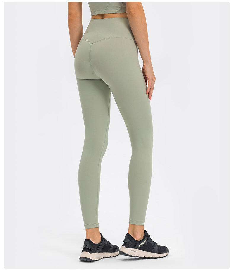 Spring Summer Nude Feel Fitness Pants Women No Embarrassment Line High Top Sports Hip Lifting Stretch Skinny Yoga Pants