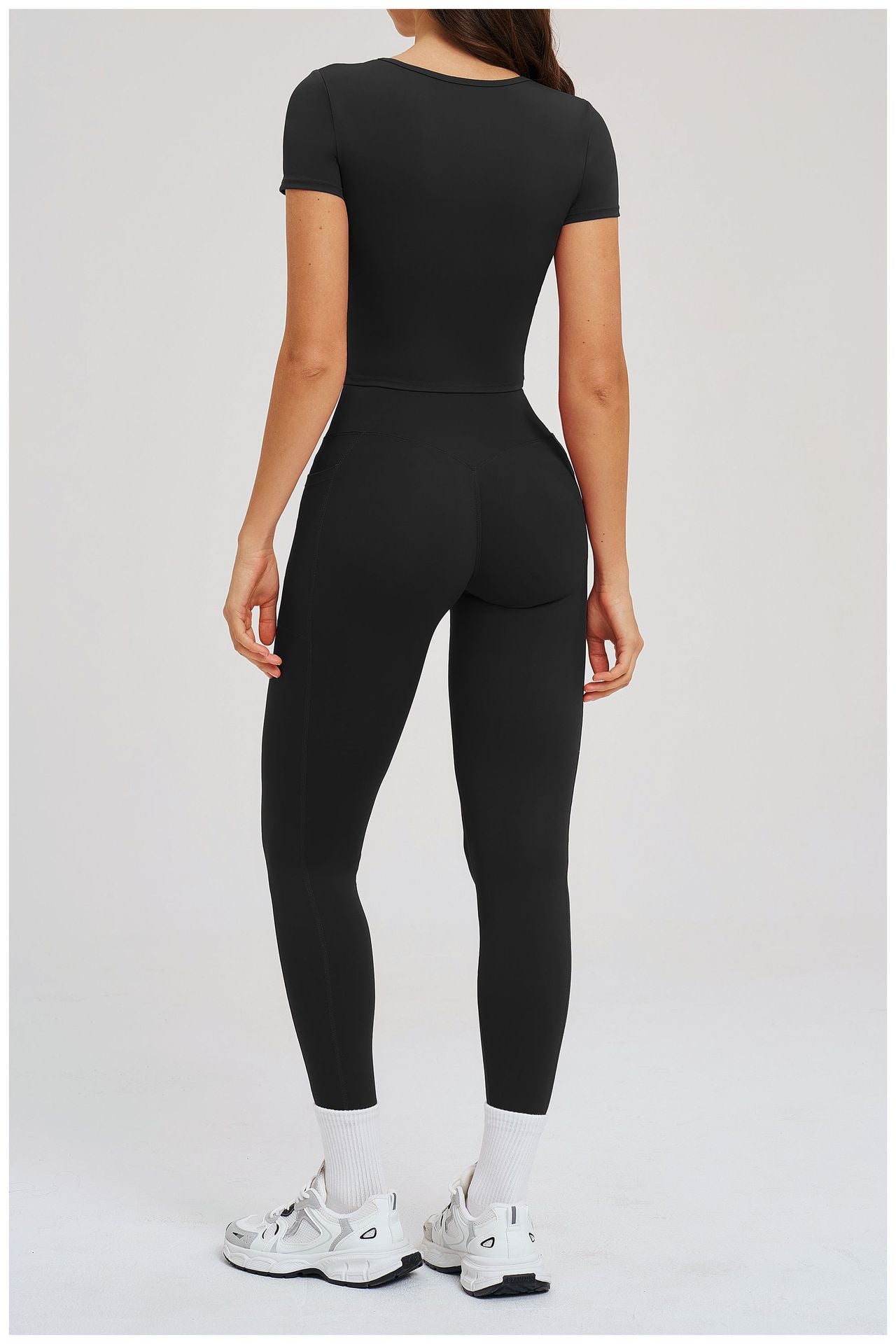 Spring Yoga Suit Tight Nude Feel Casual Set Outdoor Running Workout Exercise Outfit