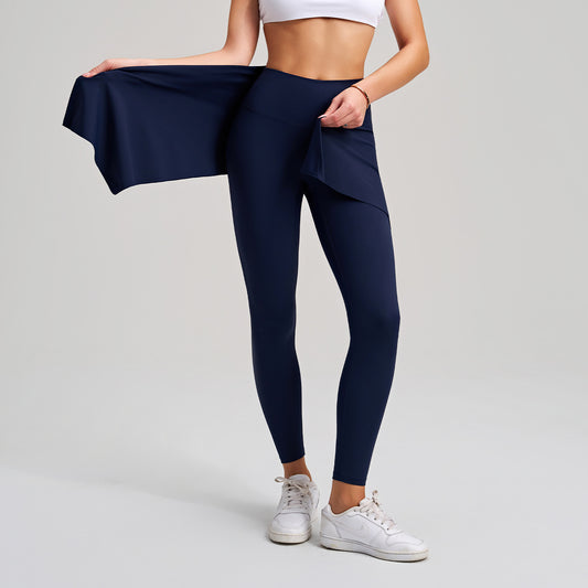 Two Piece Set Nude Feel Yoga Pants Outer Wear Tight No Embarrassment Removable Thigh High Waist Hip Lift Fitness Pants