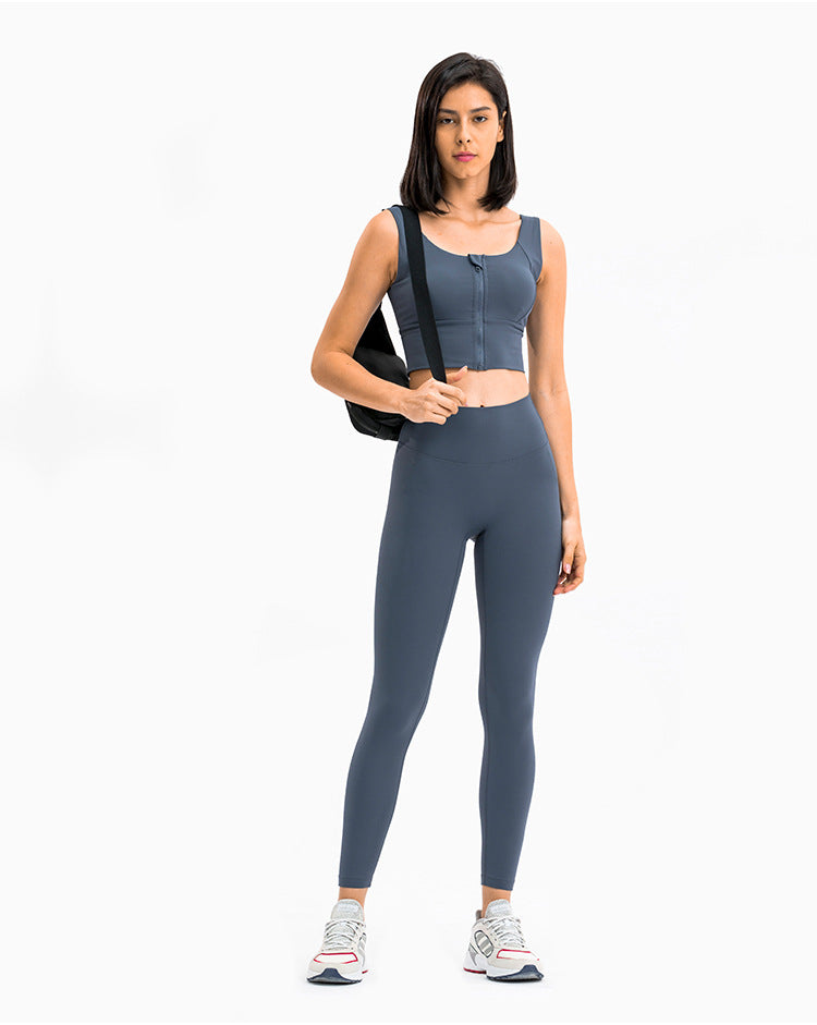 Spring Summer Nude Feel Fitness Pants Women No Embarrassment Line High Top Sports Hip Lifting Stretch Skinny Yoga Pants