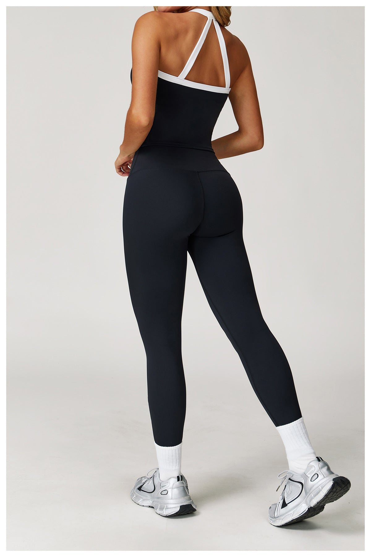 Sollinarry Nude Feel Yoga Pants High Waist Contrast Color Quick Drying Trousers Sports Running Fitness Sports Tights