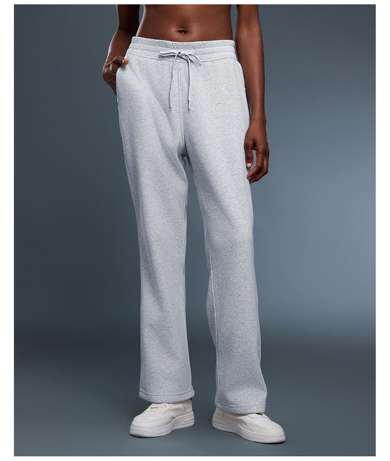 Loose Track Pants Women Autumn Winter Fleece Lined Warm Skin Friendly Straight Leg Pants Office All Matching Slimming Casual Pants