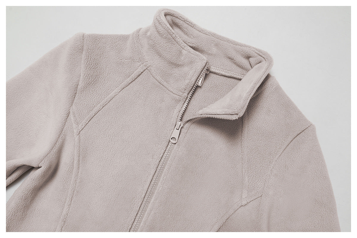 Autumn Winter Fleece Jacket Lambswool High Grade Coat Polar Fleece Outdoor Thick Warm Jacket Women