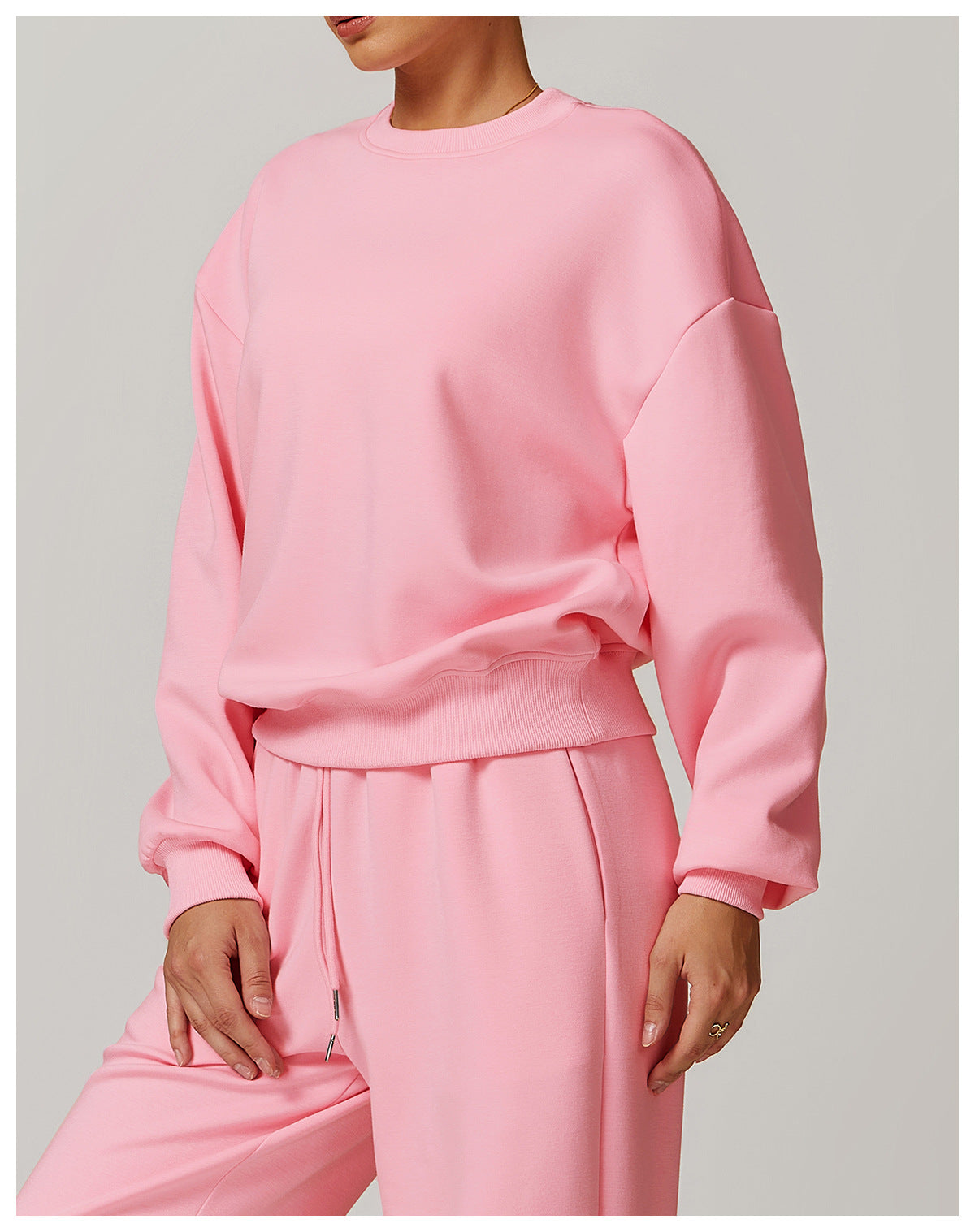 Spring Crew Neck Casual Women Sweater Sports Loose Long Sleeve High Sense Sweater Tops