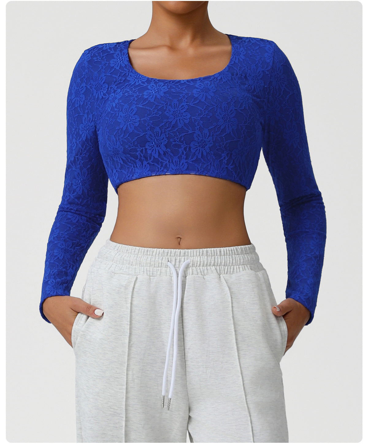 Sexy Lace Casual Top Autumn Square Collar Short Nude Feel Exercise Yoga Clothes Long Sleeve T shirt
