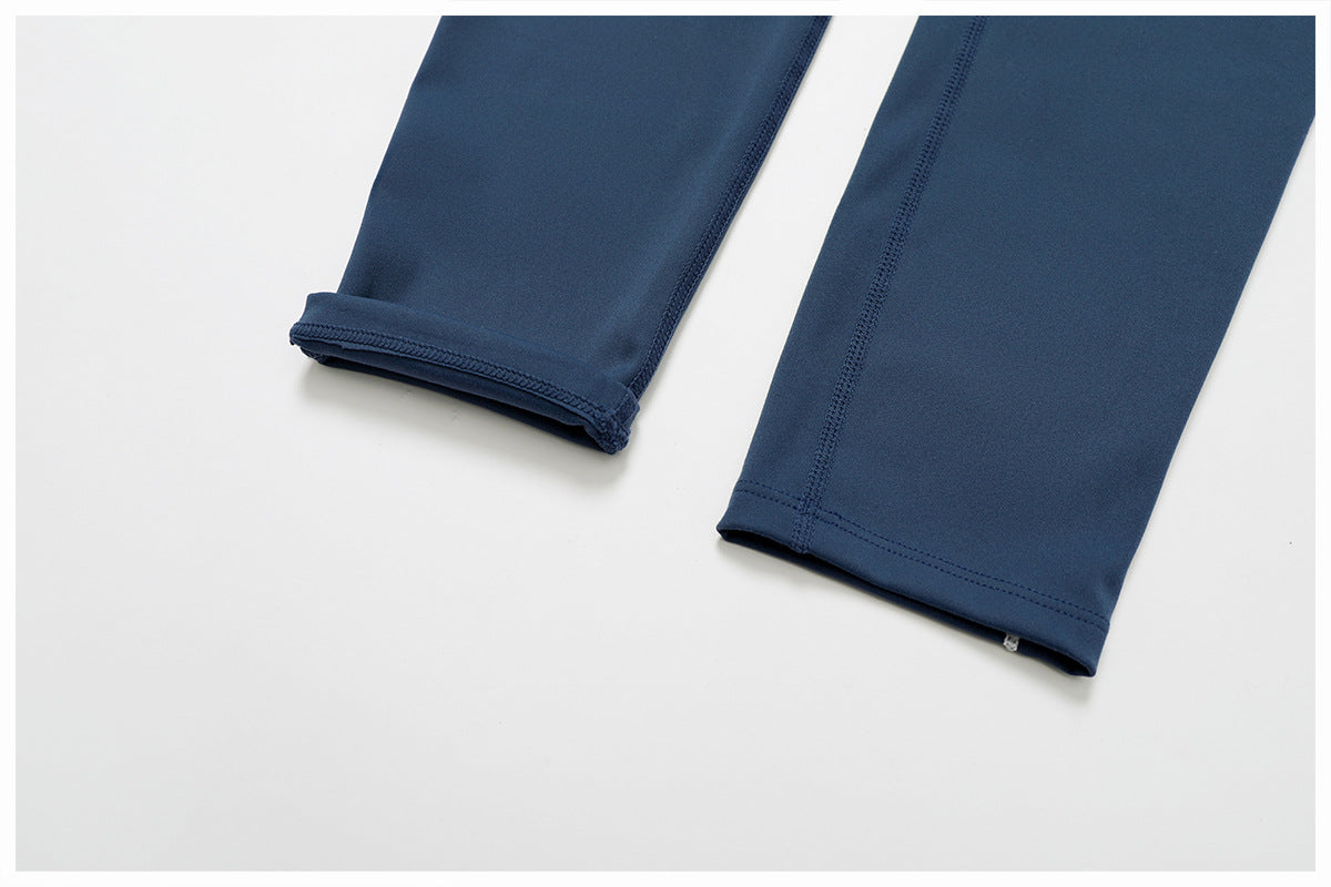 Sollinarry Contrast Color Brushed Yoga Trousers High Waist Tight Trousers Outdoor Cycling Running Exercise Workout Pants