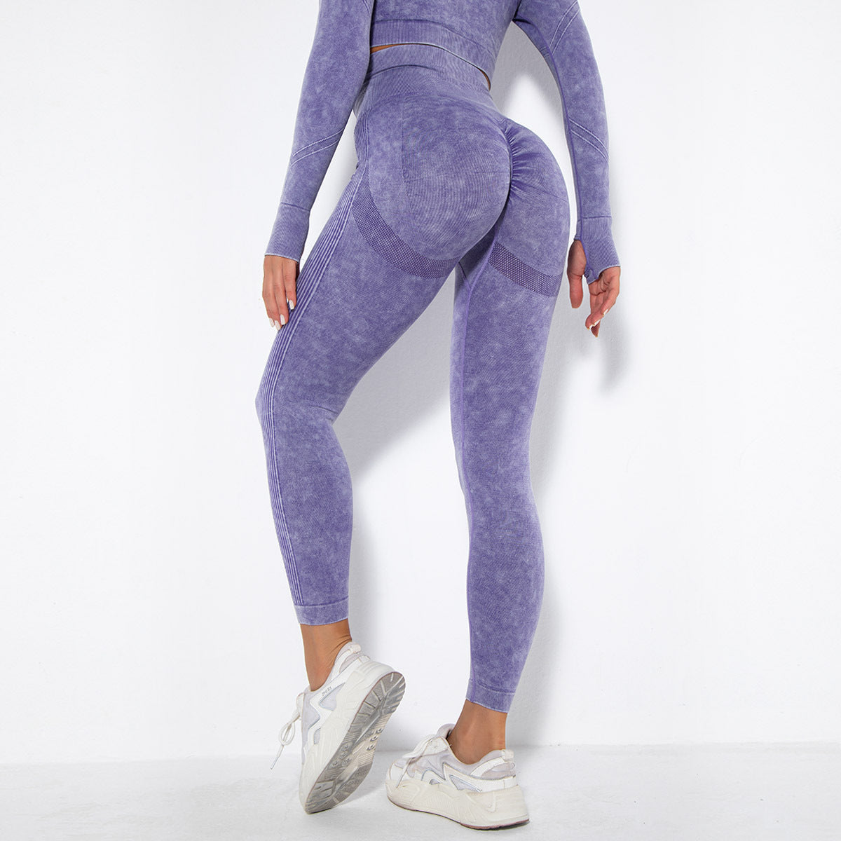 Seamless Washed Moisture-Absorbing Sexy Peach Hip Wicking Yoga Pants Exercise Workout Pants Leggings